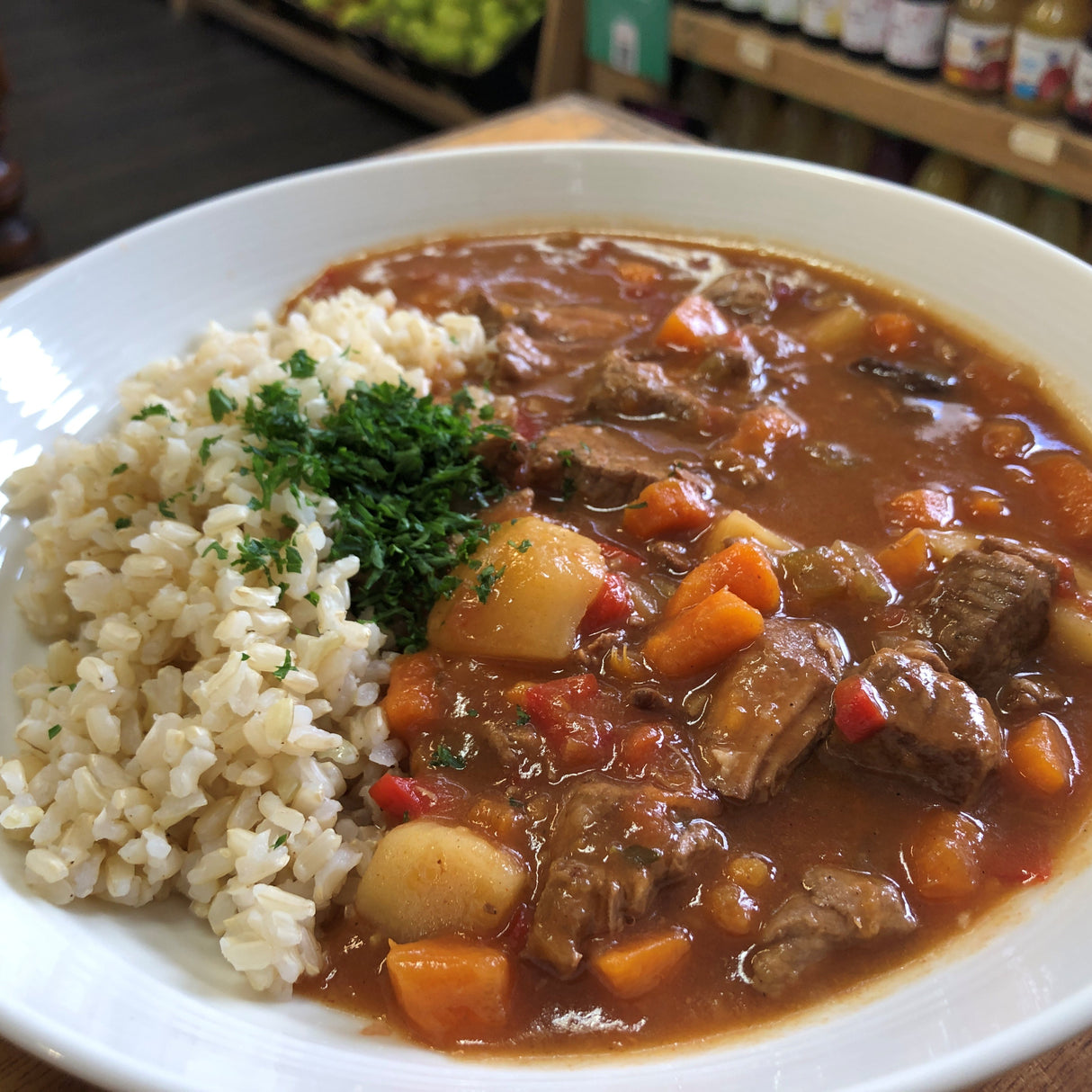 Slow Cooked Beef & Sweet Potato