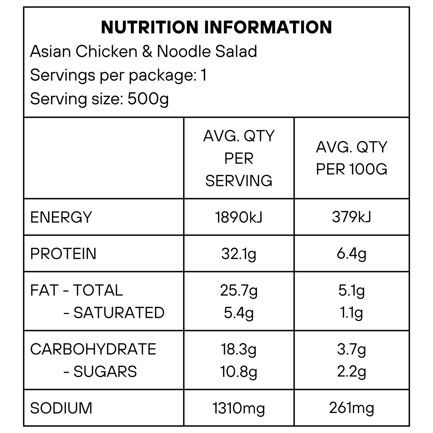 Asian Chicken & Noodle Salad 500g