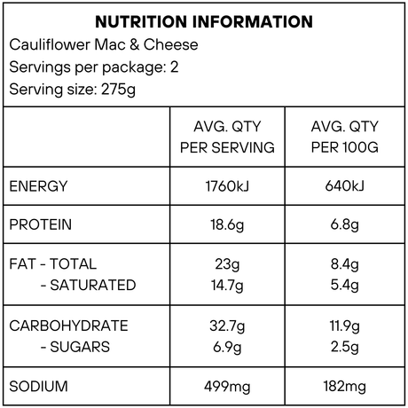 Cauliflower Mac & Cheese (frozen) 550g